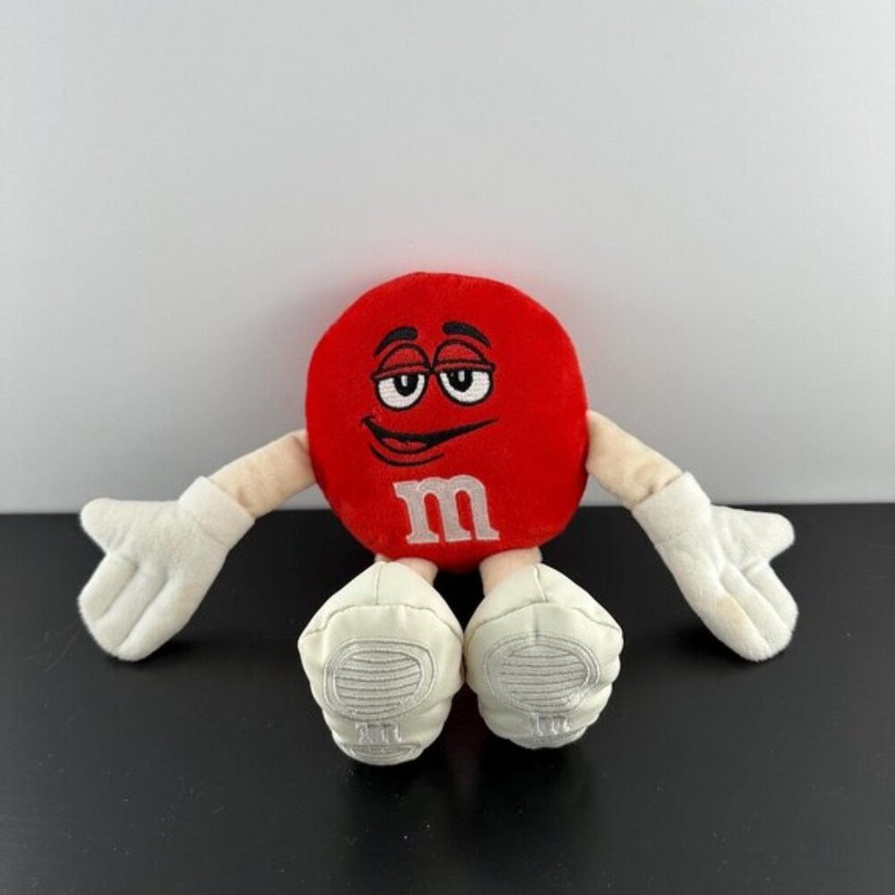 M&M Red Color Character White Vinyl Shoes 10" Plush Stuffed Animal